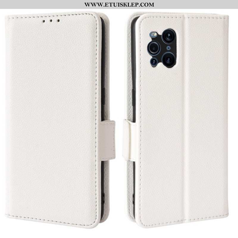 Skórzany Futerał do Oppo Find X3 Pro Etui Folio Flap Double Litchi Nowe Kolory